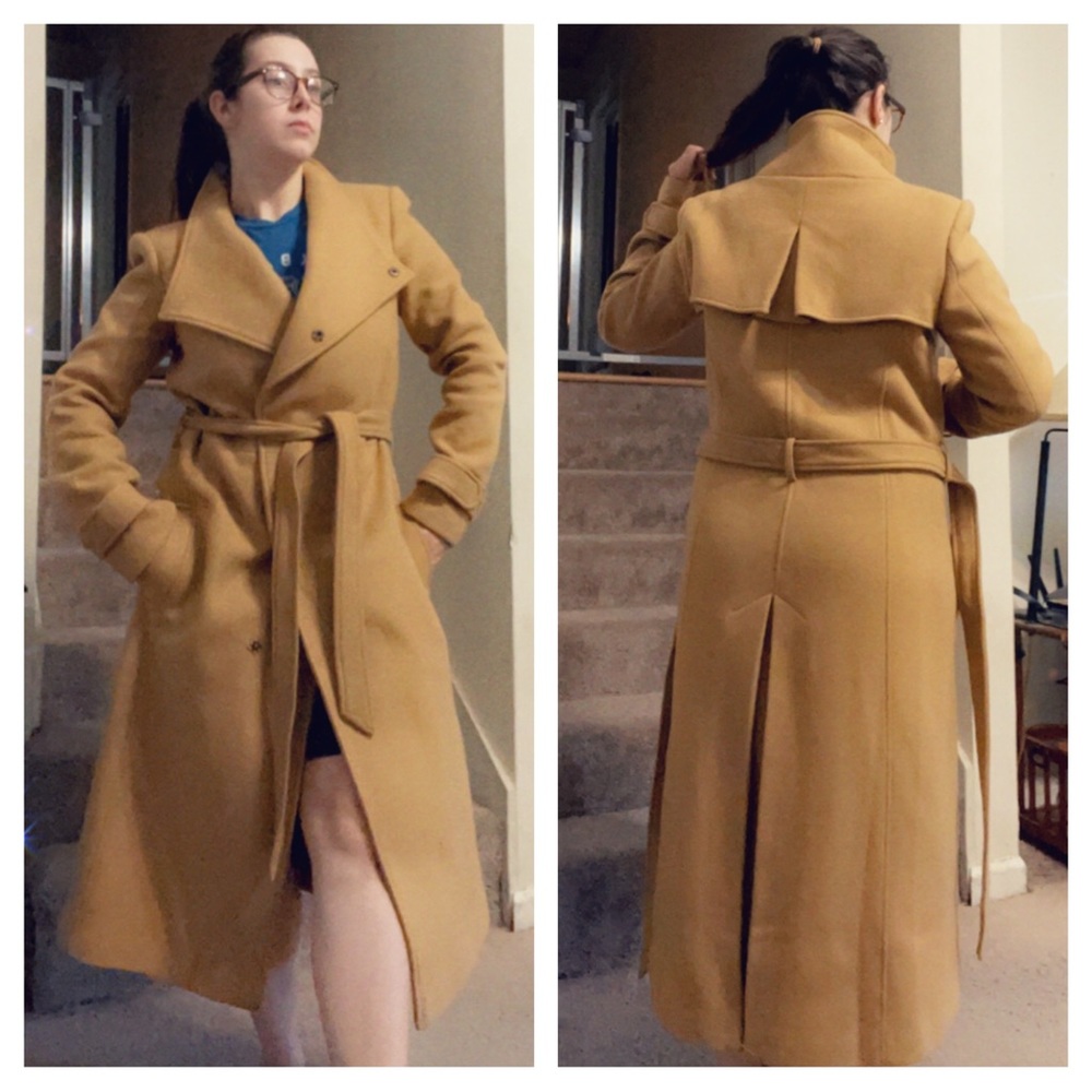 Asos wool camel trench coat